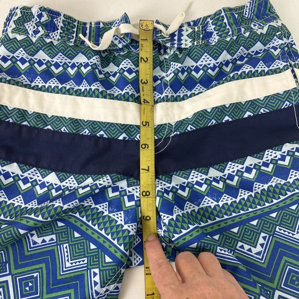 Hanna Andersson Geometric Swim Shorts Drawstring Elastic Waist Lined Boys 8/130